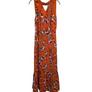 SAM EDLEMAN WOMEN'S FLORAL PRINT HALTER MIDI DRESS